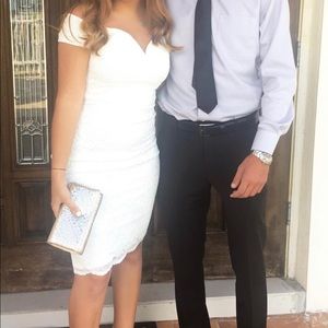 White Lace Sweetheart Off The Shoulder Dress